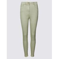 indigo collection drop hem mid rise skinny leg jeans