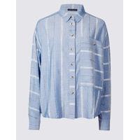 Indigo Collection Modal Blend Striped Long Sleeve Shirt