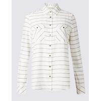 Indigo Collection Cotton Rich Striped Long Sleeve Shirt