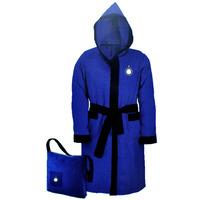 Inter Milan Mens Official Football Crest Hooded Dressing Gown/bath Robe (large)