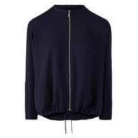 Indigo Zip Front Bomber Blouse