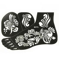 India Foot Pain Painless PVC Henna Tattoo Sticker Printing Airbrush Tattoo Stencils