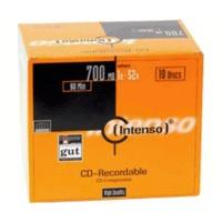 intenso cd r 700mb 80min 52x 10pk slim case