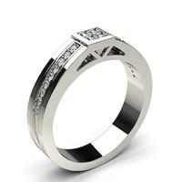 Invisible Setting Round Diamond Mens Ring