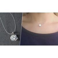invisible line simulated crystal necklace 1 or 2