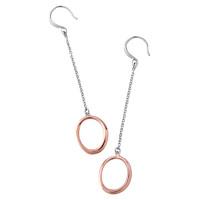Infinity Earrings Open Twisted Oval Chain Drops Rose Gold Vermeil