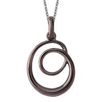 Infinity Necklace Open Swirl Black Vermeil