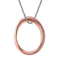 Infinity Necklace Open Twisted Oval Rose Gold Vermeil