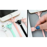 IOS BLACK Cute Cartoon Data Cable