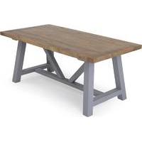 iona large dining table solid pine and pebble grey