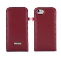 iphone 5s leather case with aluminium lining central red