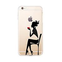 IPhone 7 7Plus Transparent Pattern Case Back Cover Case Sexy Lady of Tea Soft TPU for iPhone 6s 6 Plus iPhone 6s 6 iPhone 5s 5 5E 5C