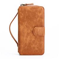 iPhone 7 Plus 2in1 Genuine Leather Zipper Wallet Card Slot Back Shell Case for iPhone 6s 6 Plus SE 5s 5