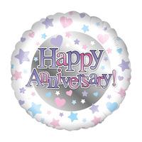 iparty 18 inch circle foil balloon happy anniversary