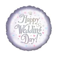 Iparty 18 Inch Circle Foil Balloon - Happy Wedding Day