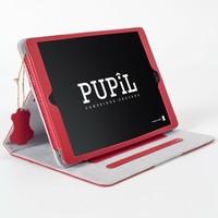 iPad Air (1 & 2) Case Cover By PUPiL of Cambridge, England Handmade Genuine Leather (Scarlet - Red)