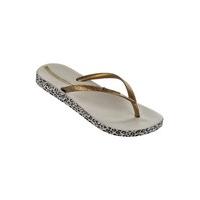 ipanema beige and gold flip flops anatomica soft