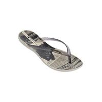 Ipanema Beige and Black Flip Flops Wave Tropical