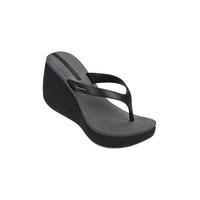 Ipanema Black and Grey Wedge Flip Flops Lipstick Thong V