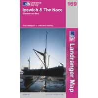 Ipswich & The Naze - OS Landranger Active Map Sheet Number 169