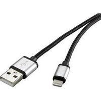 iPad/iPhone/iPod Data cable/Charger lead [1x USB 2.0 connector A - 1x Apple Dock lightning plug] 1 m Dark grey Renkforce
