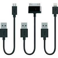 iPad/iPhone/iPod Data cable/Charger lead [1x USB 2.0 connector A - 3x Apple Dock lightning plug, Apple dock plug, USB 2.