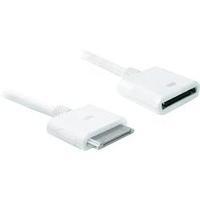 iPad/iPhone/iPod Data cable/Charger lead/Audio cable/AV cable [1x Apple dock plug - 1x Apple dock socket] 1 m White Delo