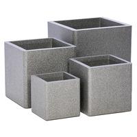 Iqbana Square Planter Set of 4 In Grey