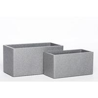 Iqbana Rectangle Planter Set of 2 In Grey