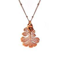 iridescent oak leaf pendant