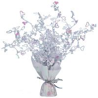 iridescent hearts foil spray centrepiece