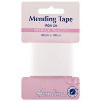 iron on mending tape white 100cm x 38mm by hemline 375119