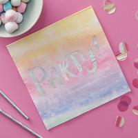 iridescent rainbow paper napkins