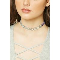 iridescent floral choker