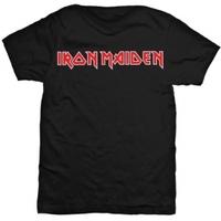 Iron Maiden Logo Men\'s Black T Shirt: Large
