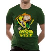 Iron Fist - Marvel Comics Men\'s Large T-Shirt - Green
