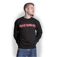Iron Maiden Men\'s Logo Long Sleeve Sweatshirt, Black, Large