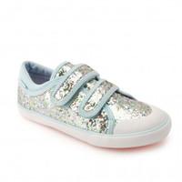 Iridescent, Silver/Multi Glitter Girls Riptape Canvas