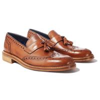 irwell fringe tan leather loafers