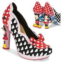 irregular choice minnie mouse womens court shoes in black