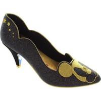 irregular choice disney glizty mickey womens court shoes in black