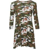 irina camouflage swing dress green