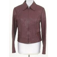 Irafaluc, size M burgundy leather jacket