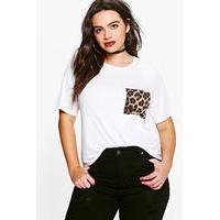 Iris Leopard Pocket Tee - ivory