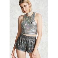 iridescent mesh dolphin shorts