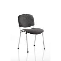 ISO Charcoal Fabric Chair with Chrome Frame