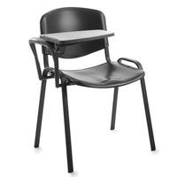 ISO Plastic Stacking Chair with Writing Tablet ISO Plastic With Tablet Black