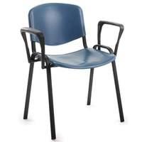 Iso Plastic Stacking Chair with Arms ISO Plastic With Arms Black