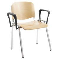 iso beech stacking chair with arms