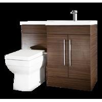iSpace Right Hand Vanity and WC Unit with Newport Toilet - Walnut